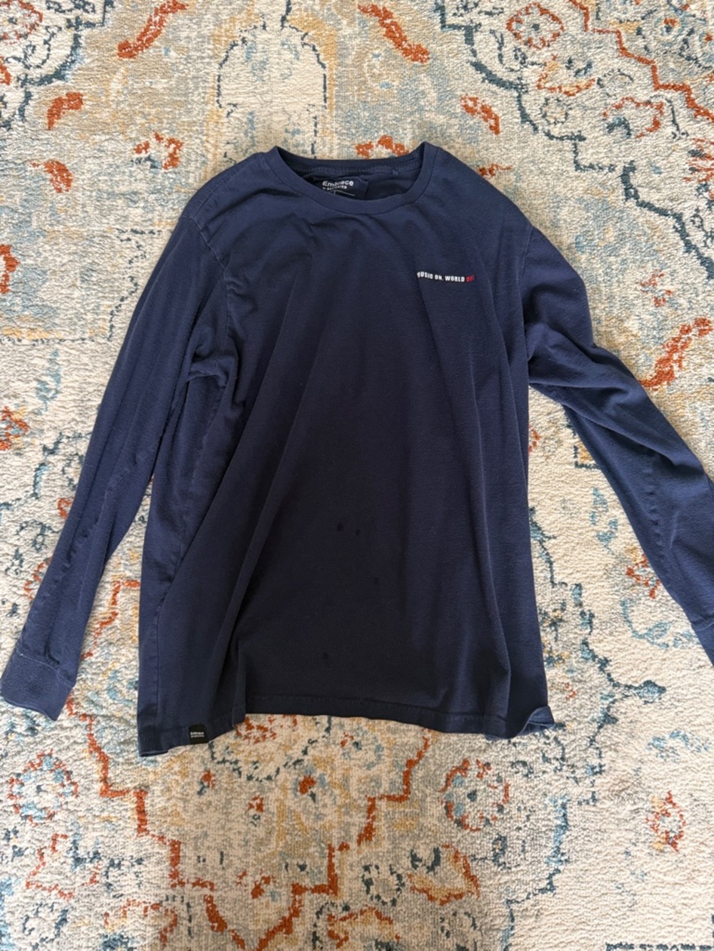 Navy Long Sleeve Crewneck Top